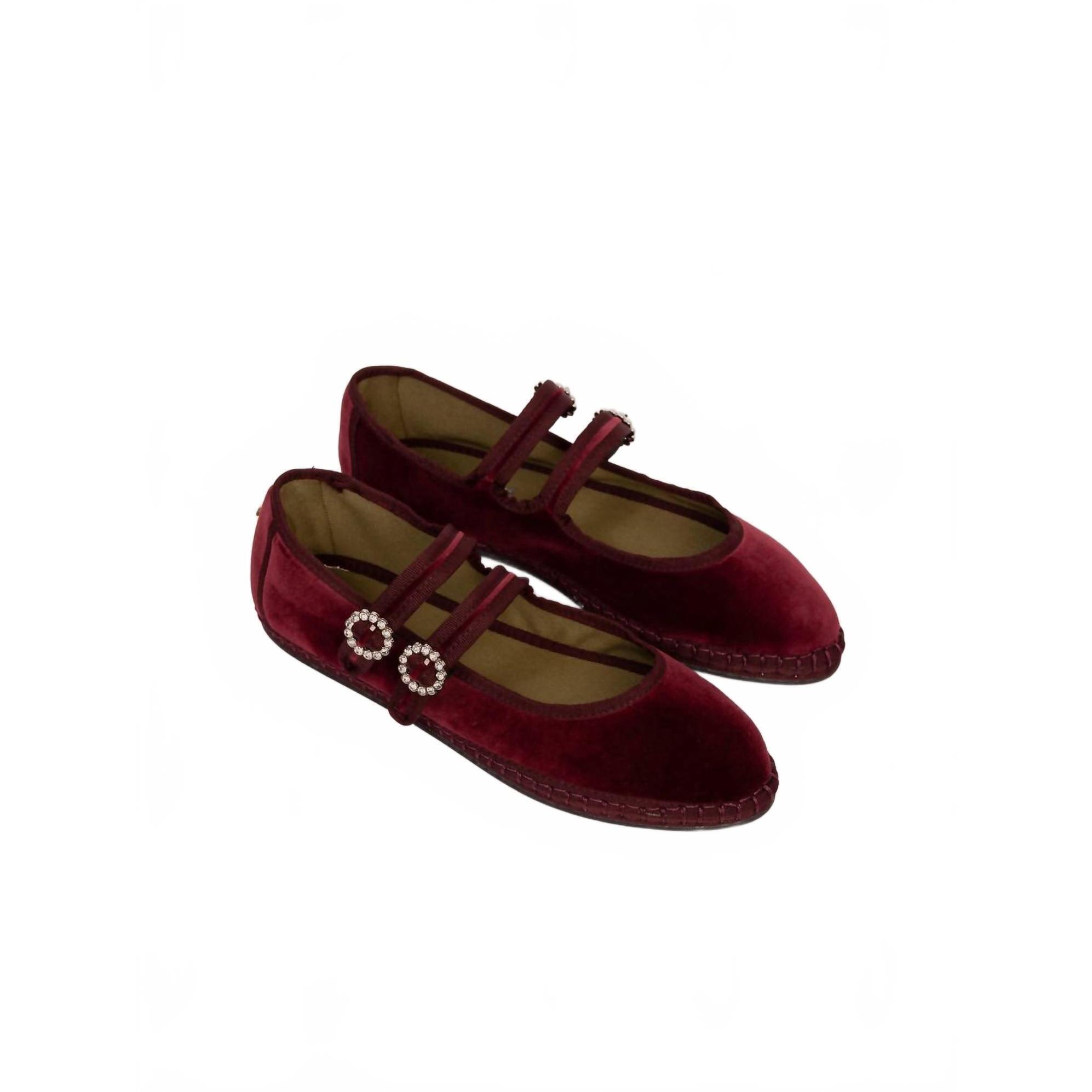 New Sveti Stefan Womenâs Double Lace Ballerina Flats In Garnet